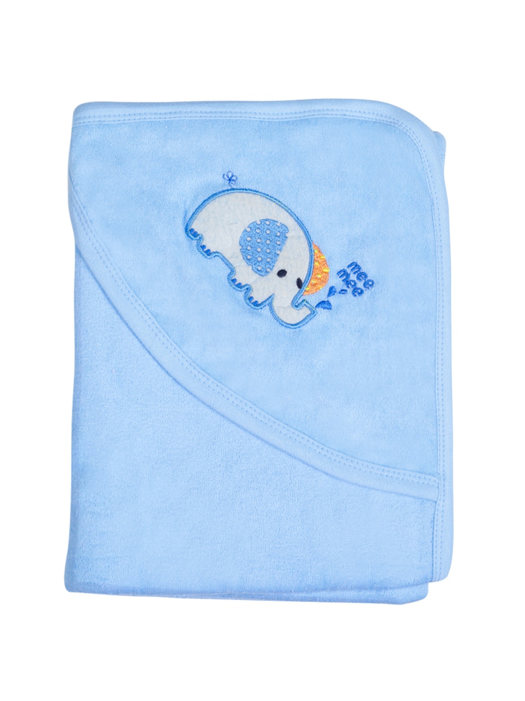 

MeeMee Kids Blue Cotton Bath Towel With Hood