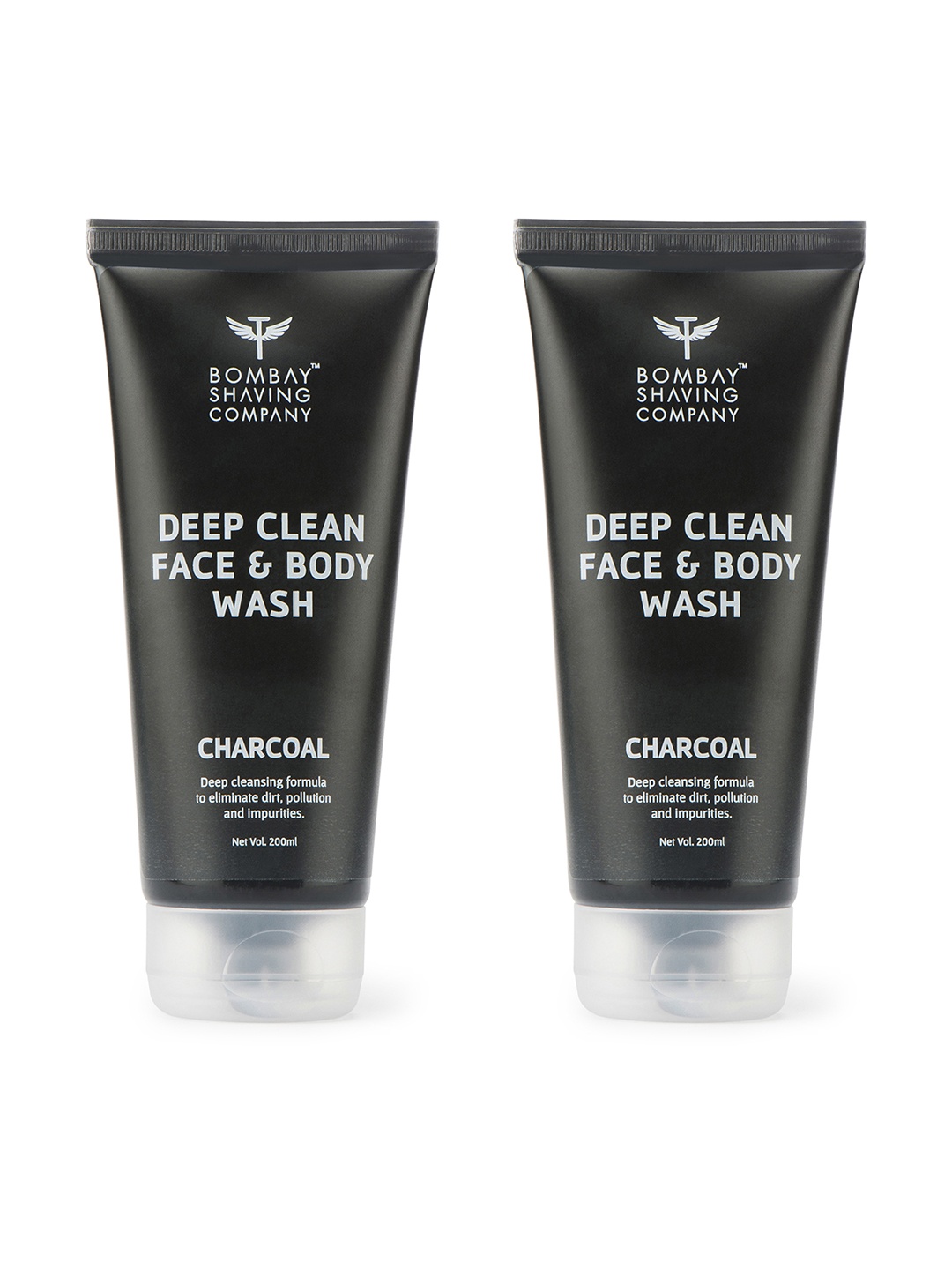 

Bombay Shaving Company Men Set of 2 Deep Clean Face & Body Wash 200ml, Black