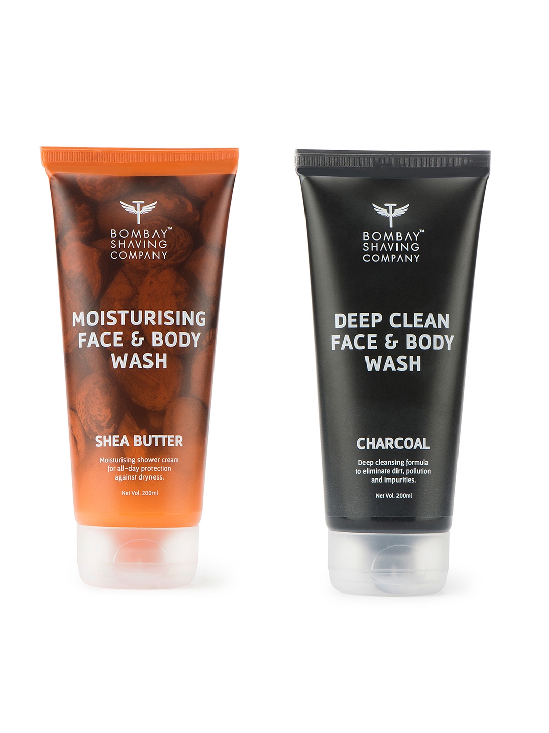 

Bombay Shaving Company Men Set of 2 Face & Body Wash, Black