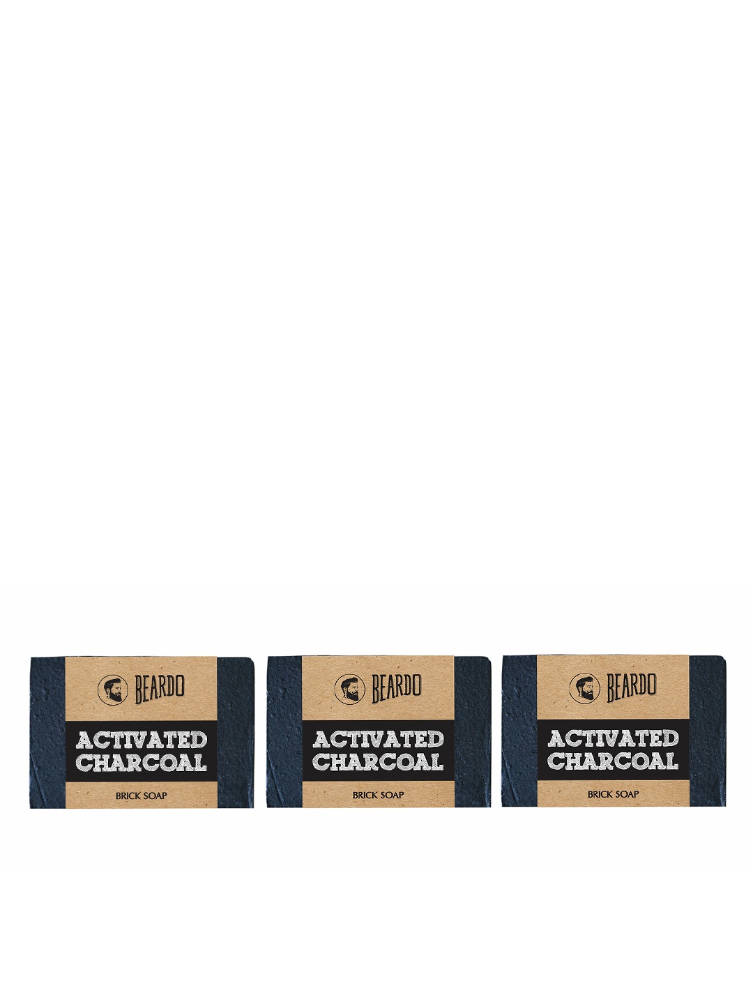 

Beardo Men Set Of 3 Activated Charcoal Brick Soap 125g, Black