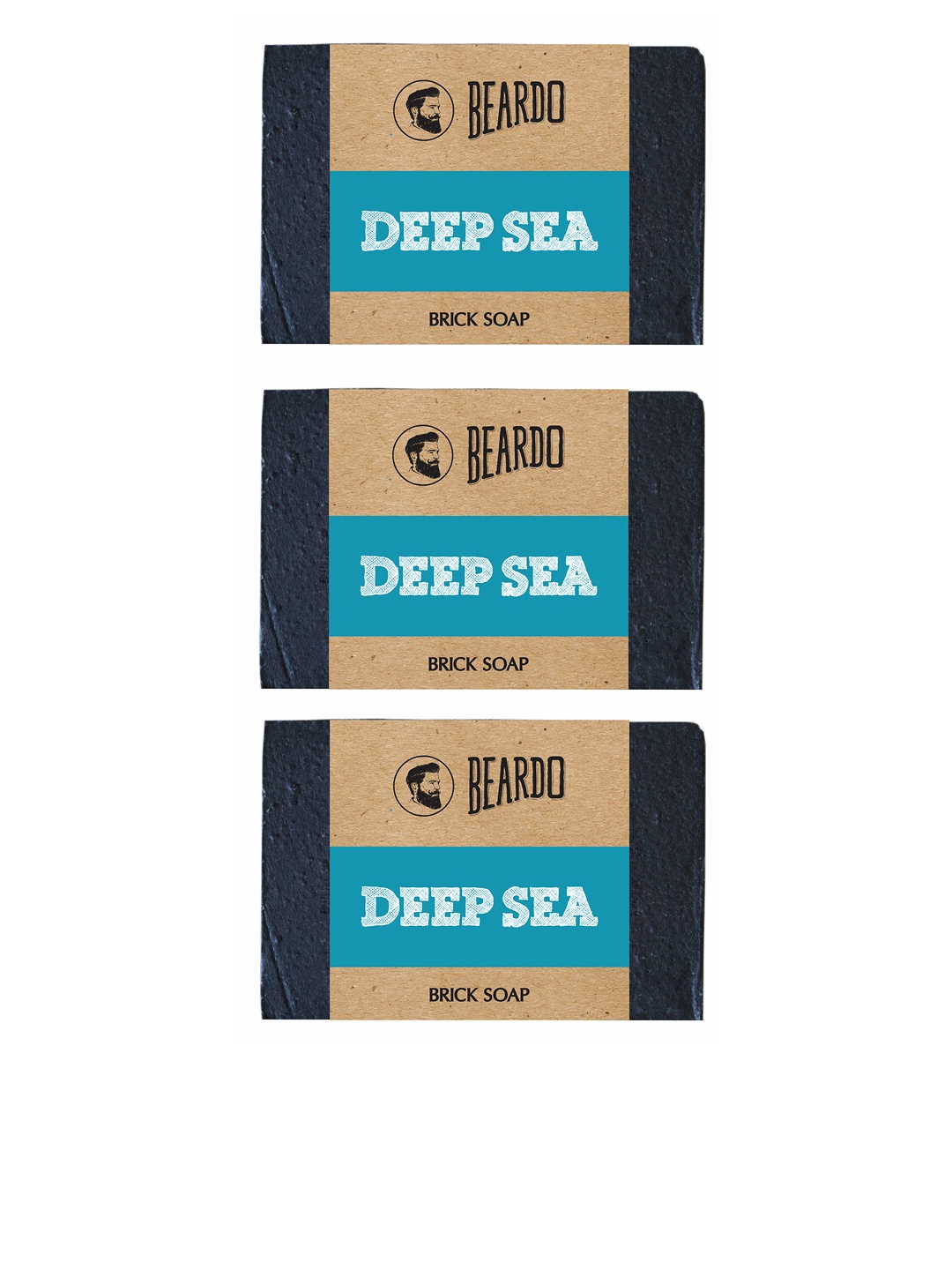 

BEARDO Men Set Of 3 Deep Sea Brick Soap 125 g, Blue