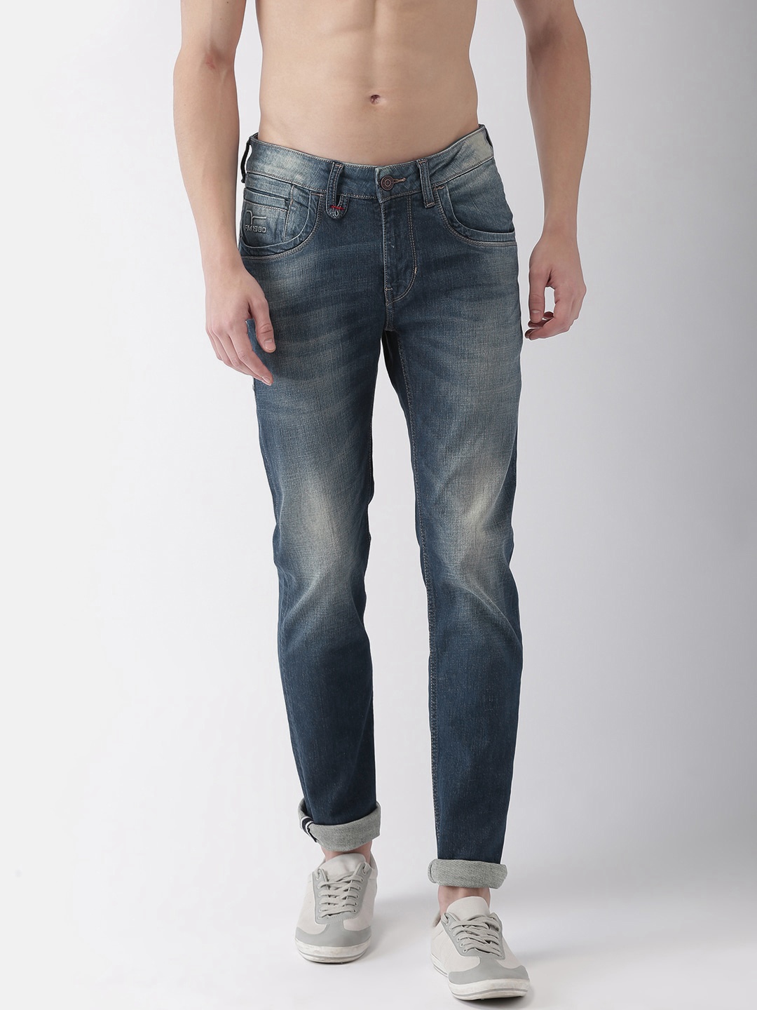 

Flying Machine Men Blue Michael Slim Tapered Fit Mid-Rise Clean Look Stretchable Jeans