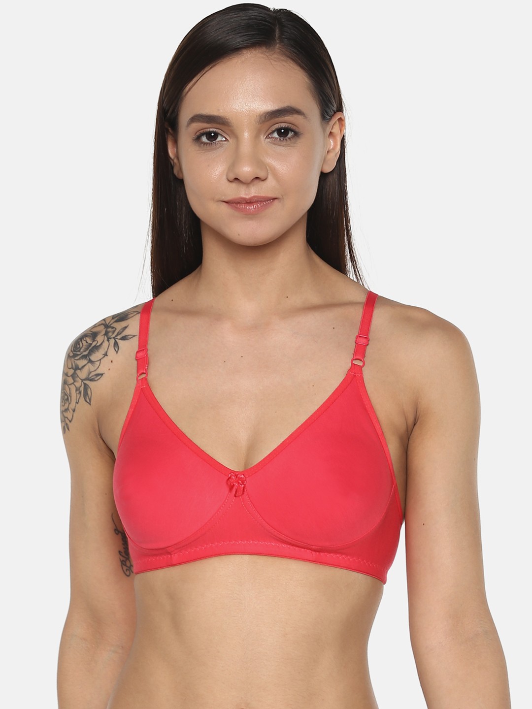 

Leading Lady Cool Pink Solid Non-Wired Non Padded T-shirt Bra