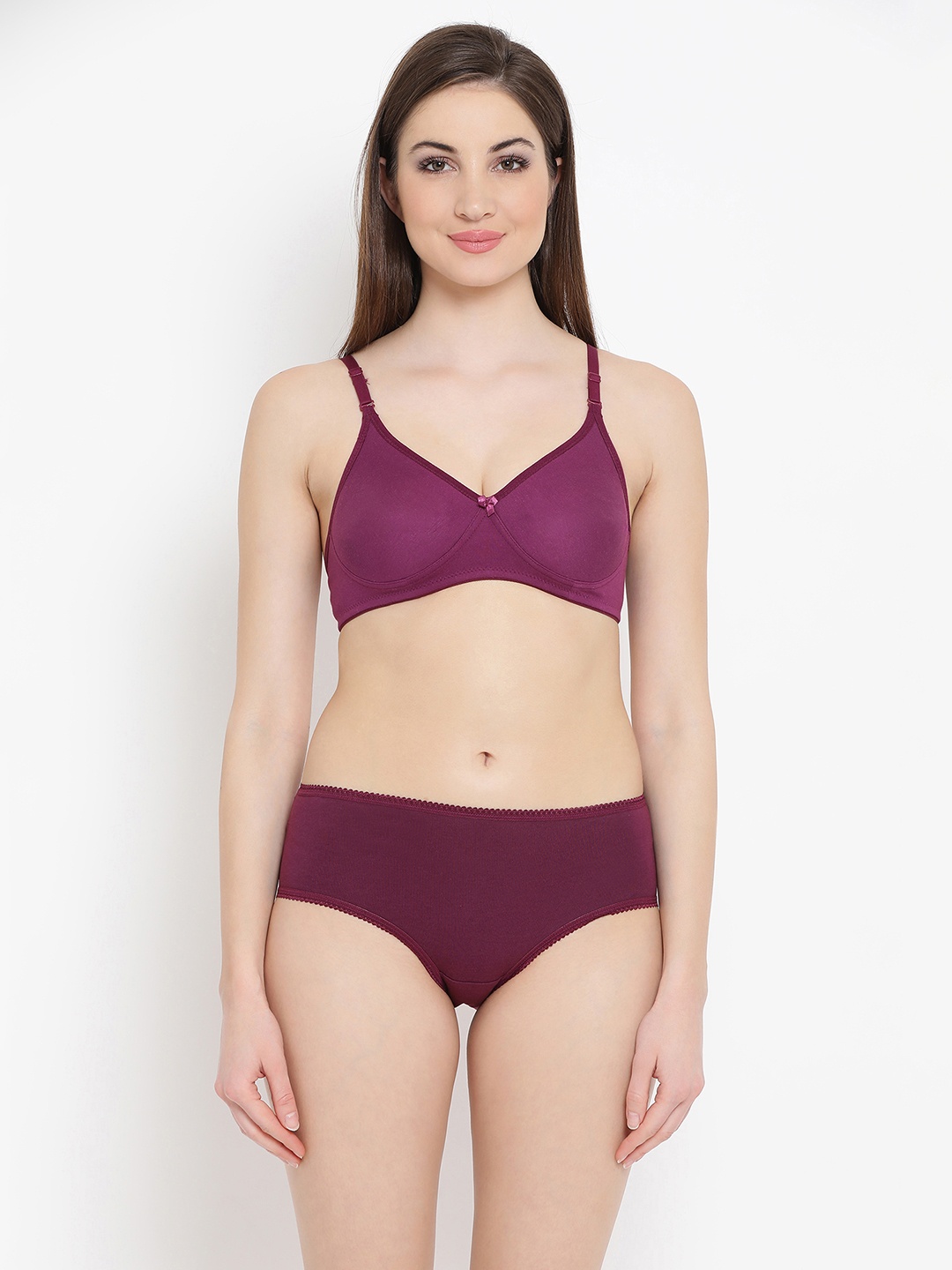 

Clovia Women Purple Lingerie Set COMBBP06440B