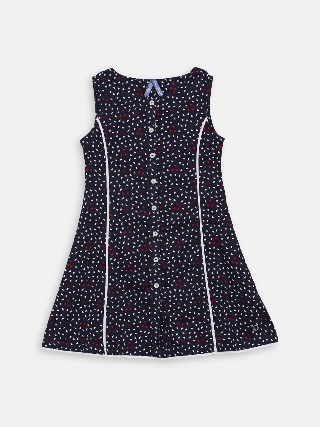 

Blue Giraffe Girls Navy Blue Printed A-Line Dress