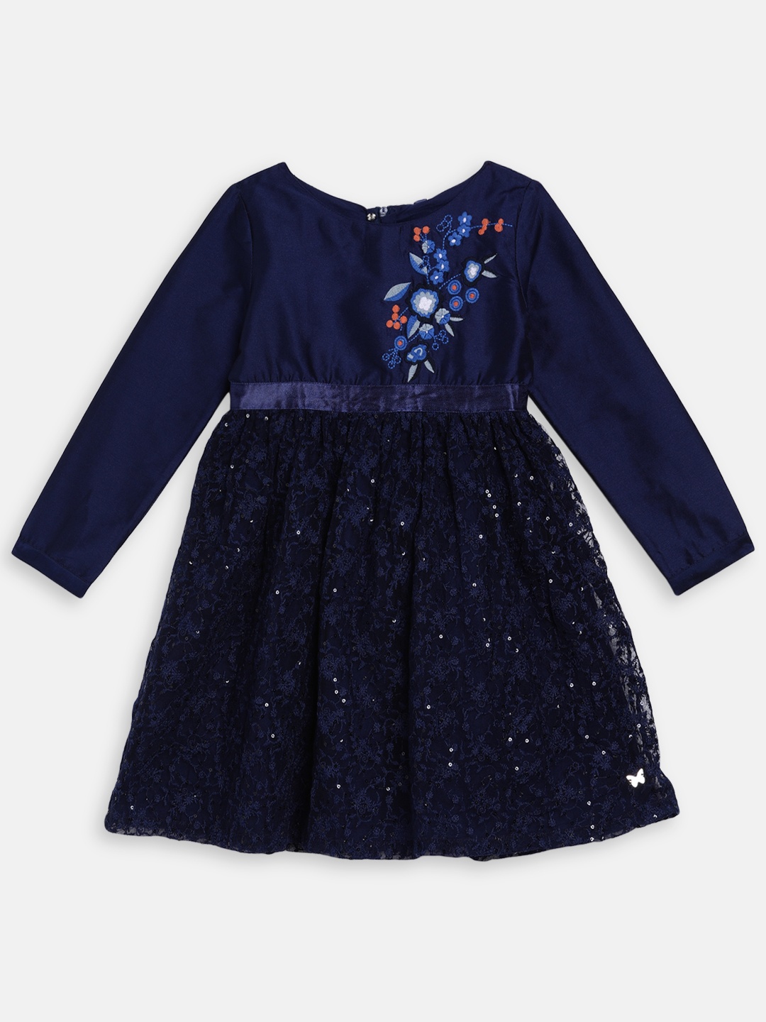 

Blue Giraffe Girls Navy Blue Embellished Empire Dress