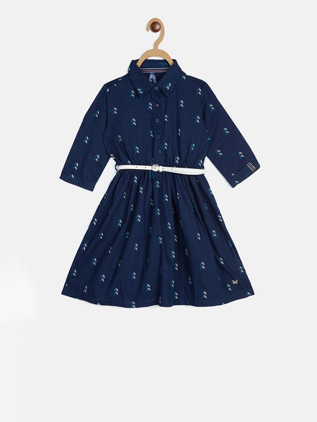 

Blue Giraffe Girls Navy Blue Printed Shirt Dress