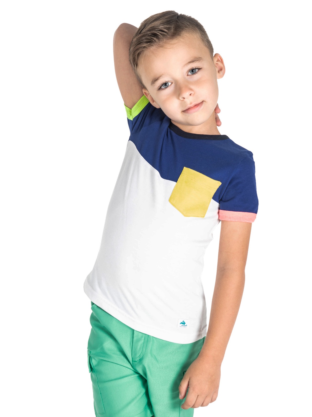 

Cherry Crumble Unisex Kids Multicoloured Colourblocked Round Neck T-shirt, Multi