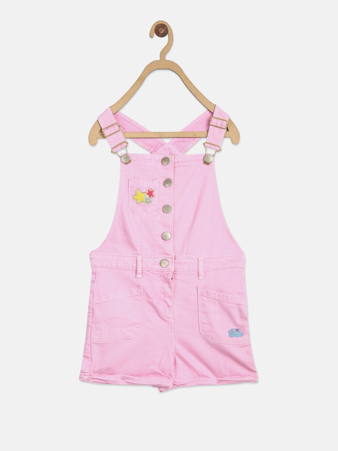 

ELLE Girls Pink Solid Dungarees