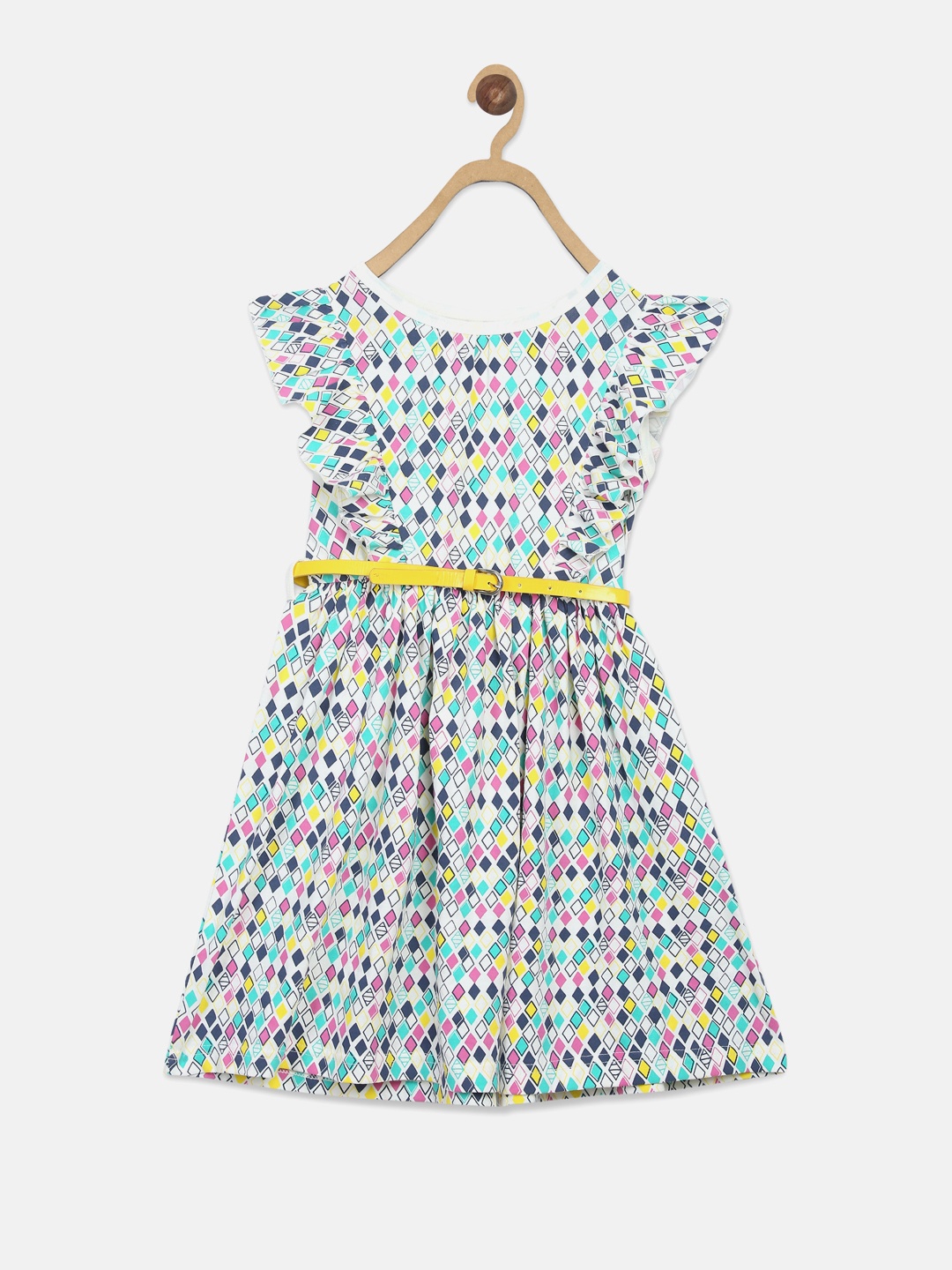 

ELLE Girls Multicoloured Printed Fit and Flare Dress, Multi