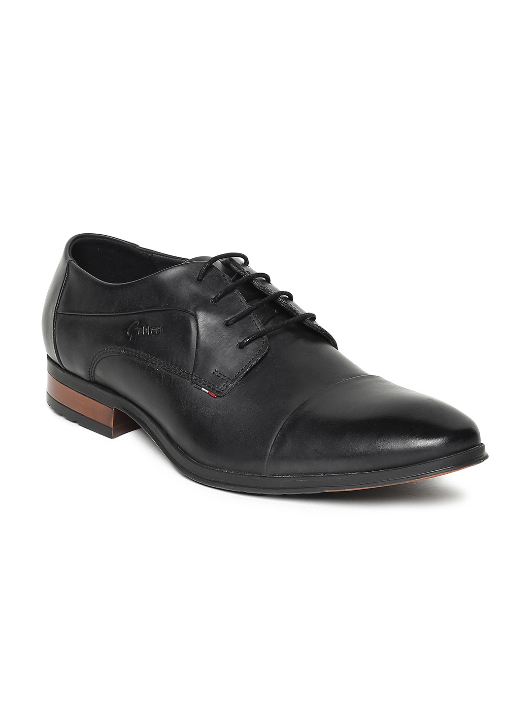 

GABICCI Men Black Leather Donny Grain Formal Derbys