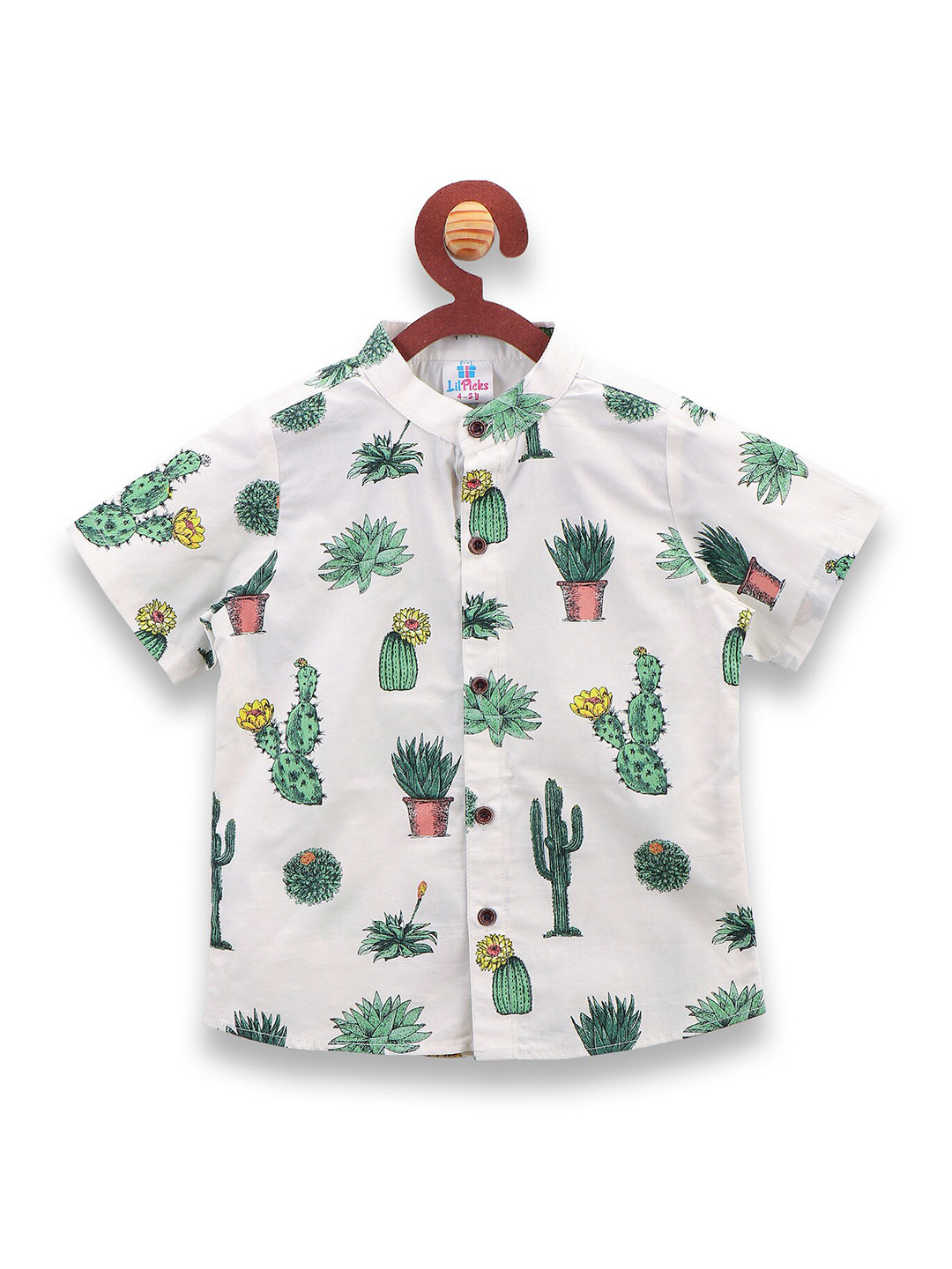 

LilPicks Boys White New Regular Fit Printed Casual Shirt