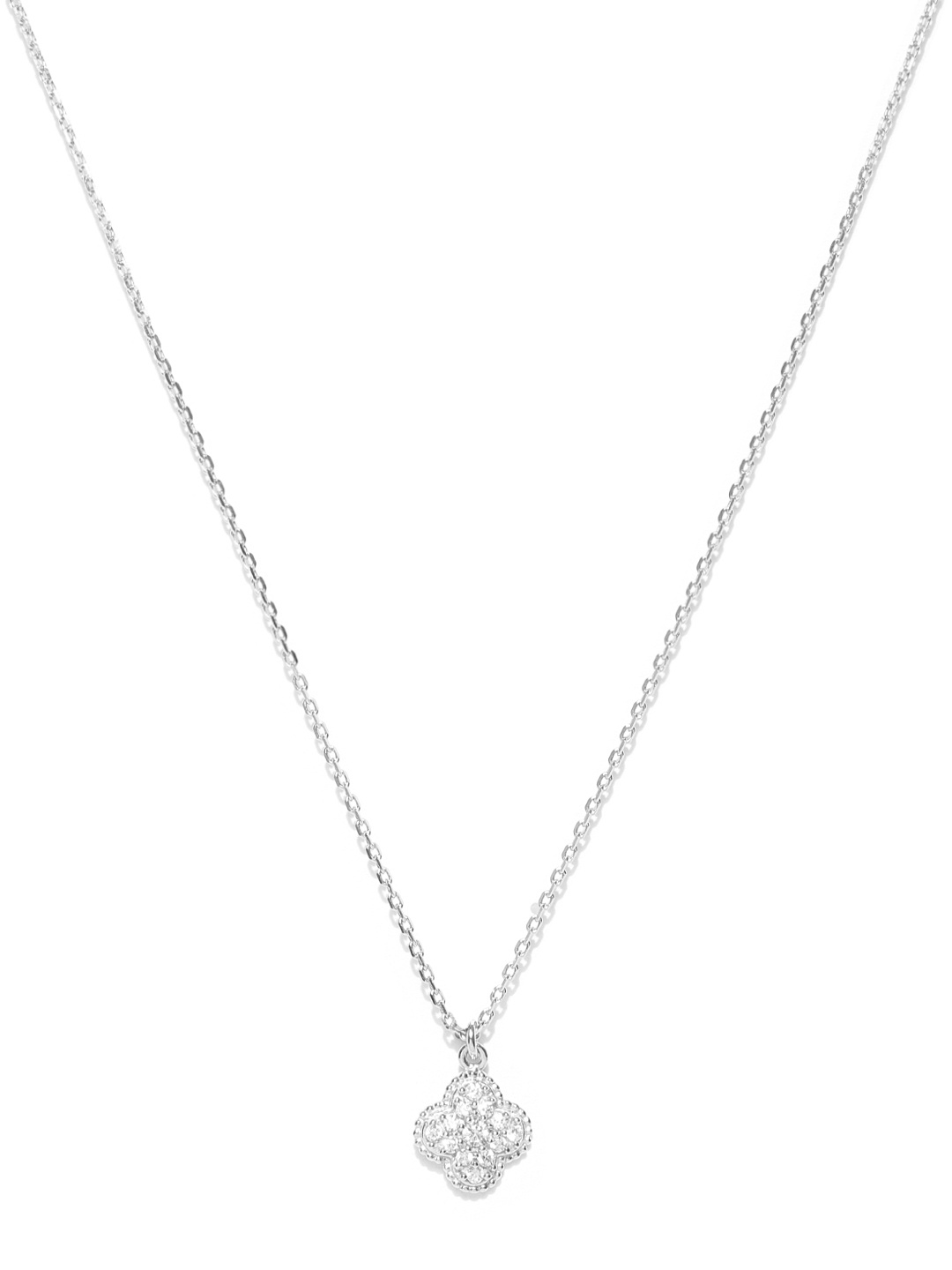 

Carlton London Rhodium-Plated CZ-Studded Necklace, Silver