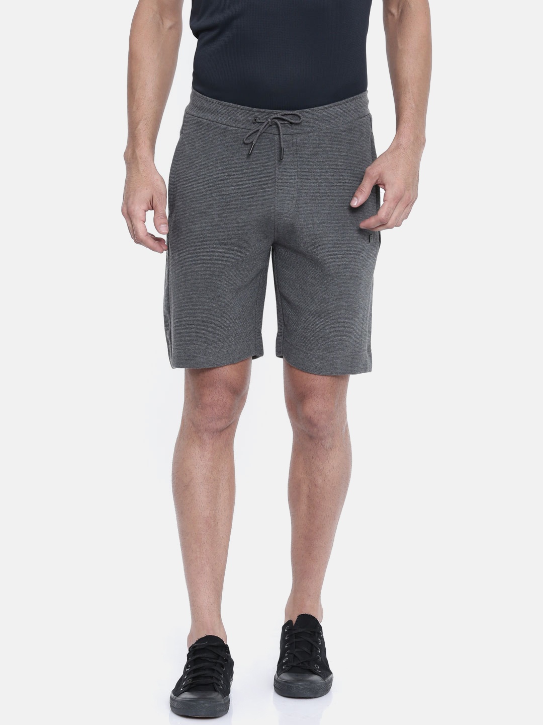 

Proline Active Men Urban Trots Charcoal Grey Solid Regular Crew Fit Sports Shorts