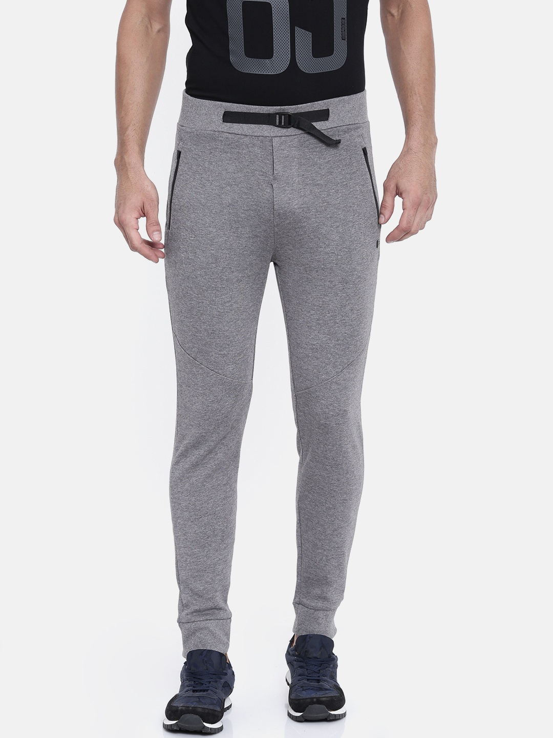 

Proline Active Men Urban Trots Grey Melange Solid Slim Fit Joggers