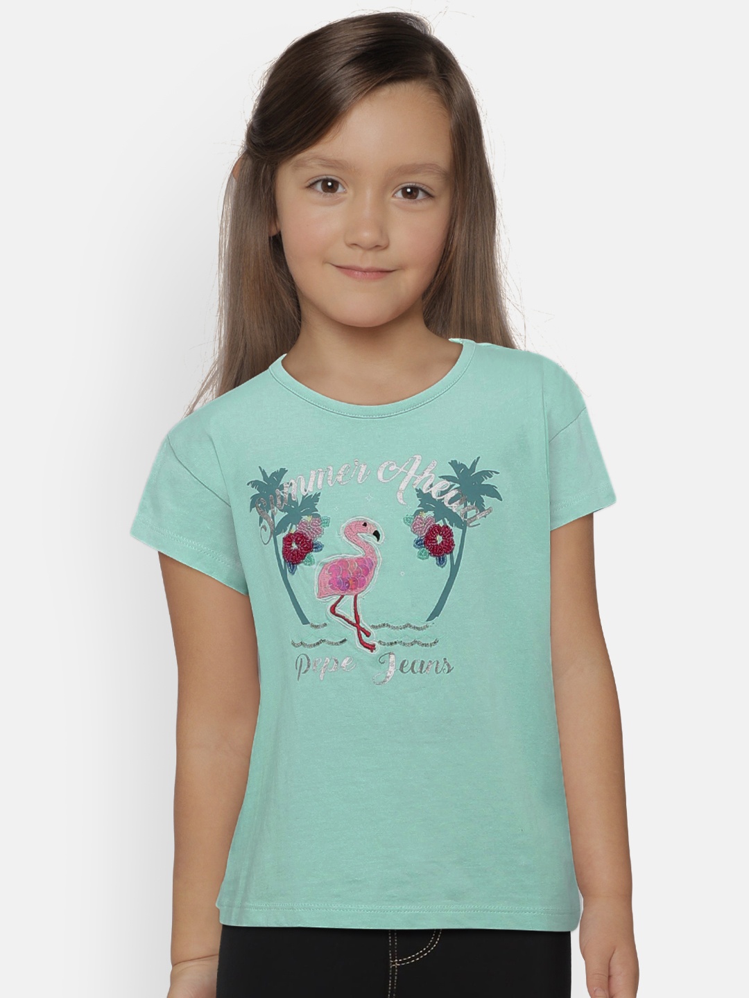 

Pepe Jeans Girls Green Printed T-shirt