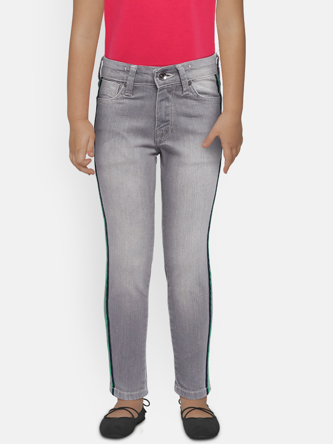 

Pepe Jeans Girls Grey Skinny Fit High-Rise Clean Look Jeans