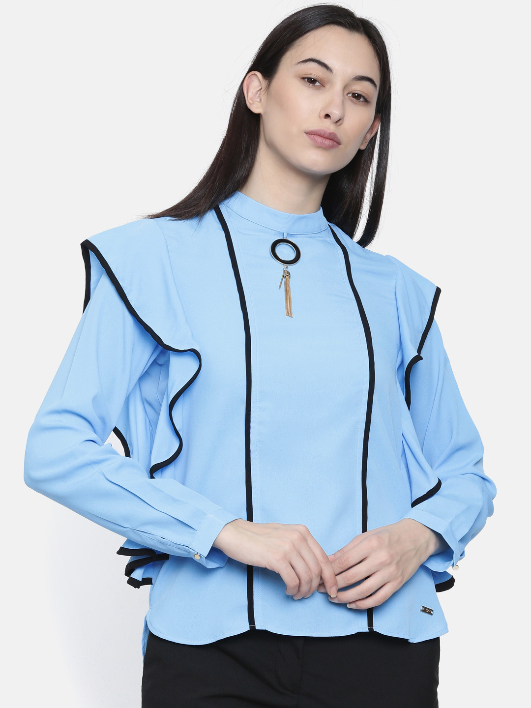 

Park Avenue Woman Women Blue Solid Top
