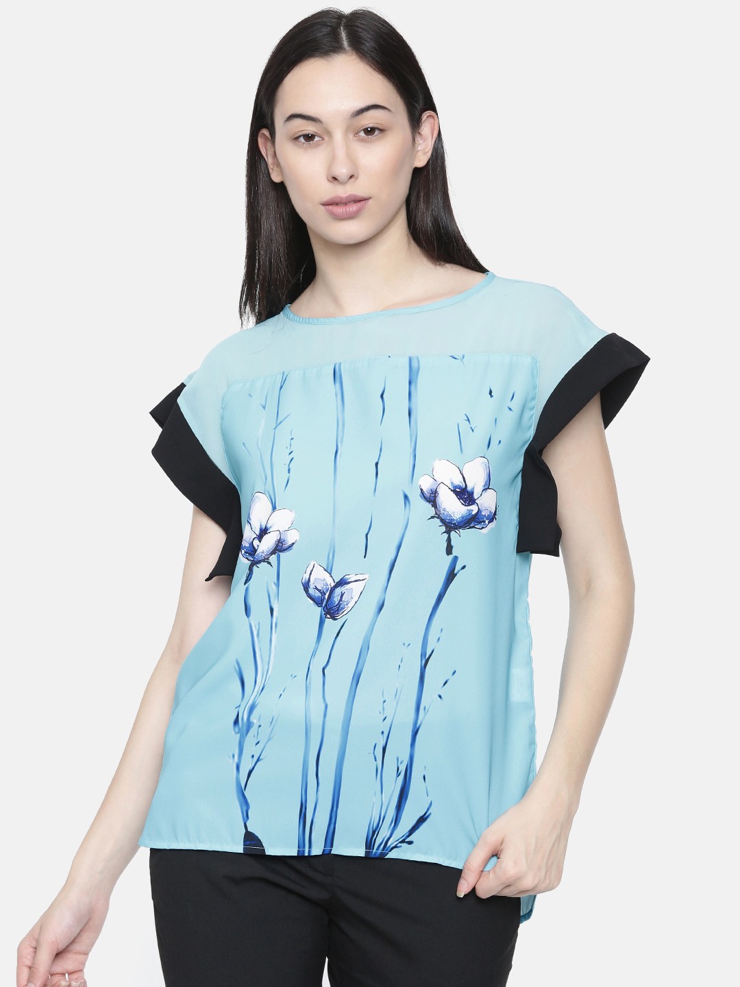 

Park Avenue Woman Blue Printed Top