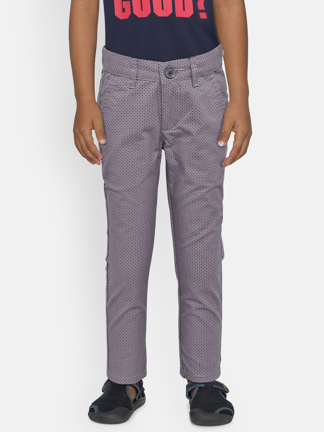 

United Colors of Benetton Boys Brown Slim Fit Printed Regular Trousers