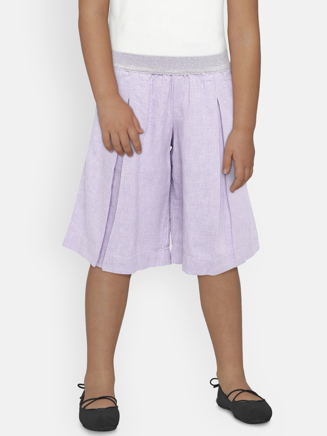 

United Colors of Benetton Girls Lavender Solid Trousers