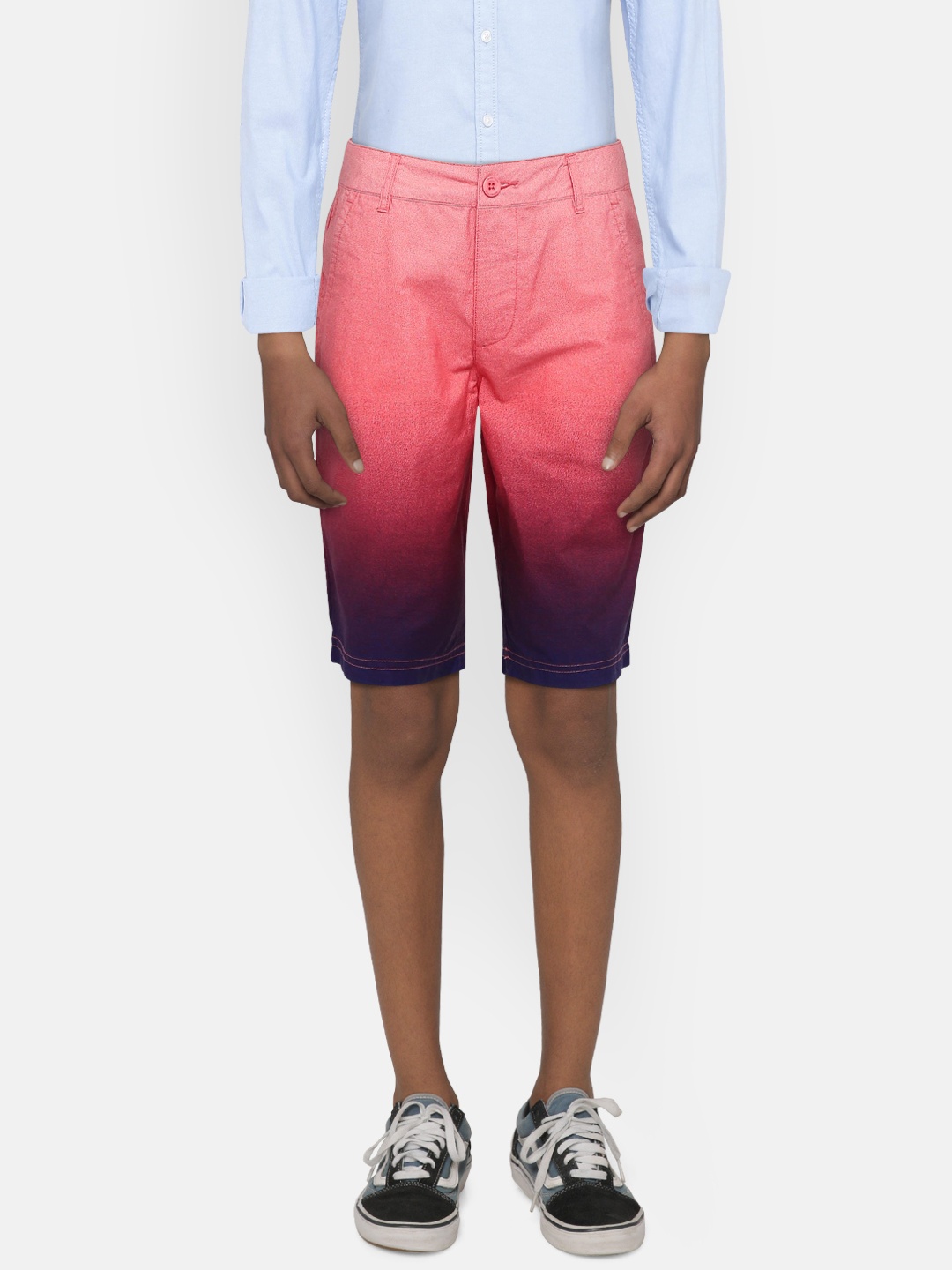 

United Colors of Benetton Boys Peach-Coloured & Purple Ombre Regular Fit Shorts