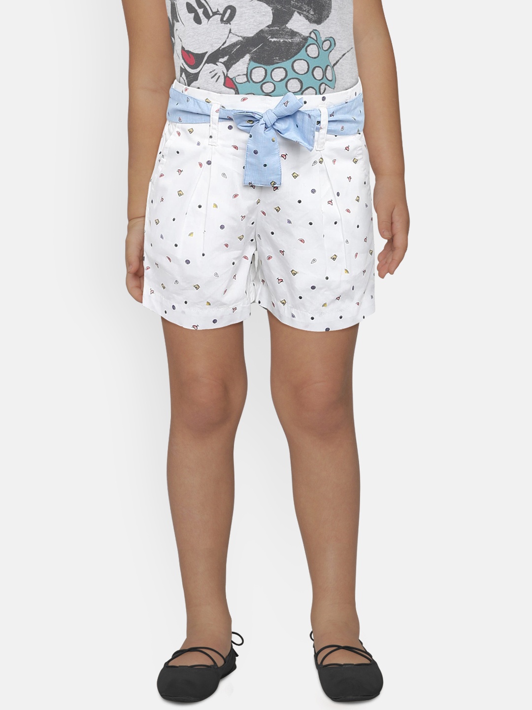 

United Colors of Benetton Girls White Printed Regular Fit Shorts