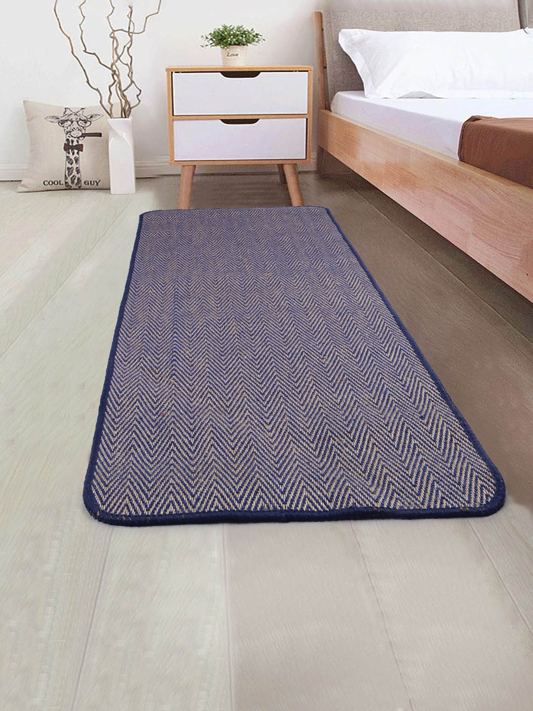 

Saral Home Blue & Beige Handloom Geometric Runner
