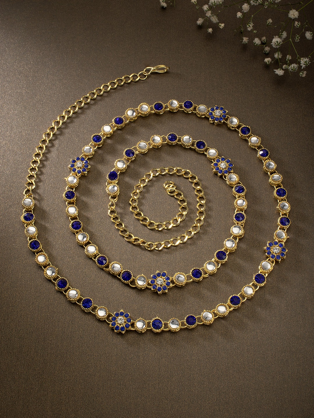 

Peora 18 K Gold-Plated Kundan Waist Belt Waist Chain