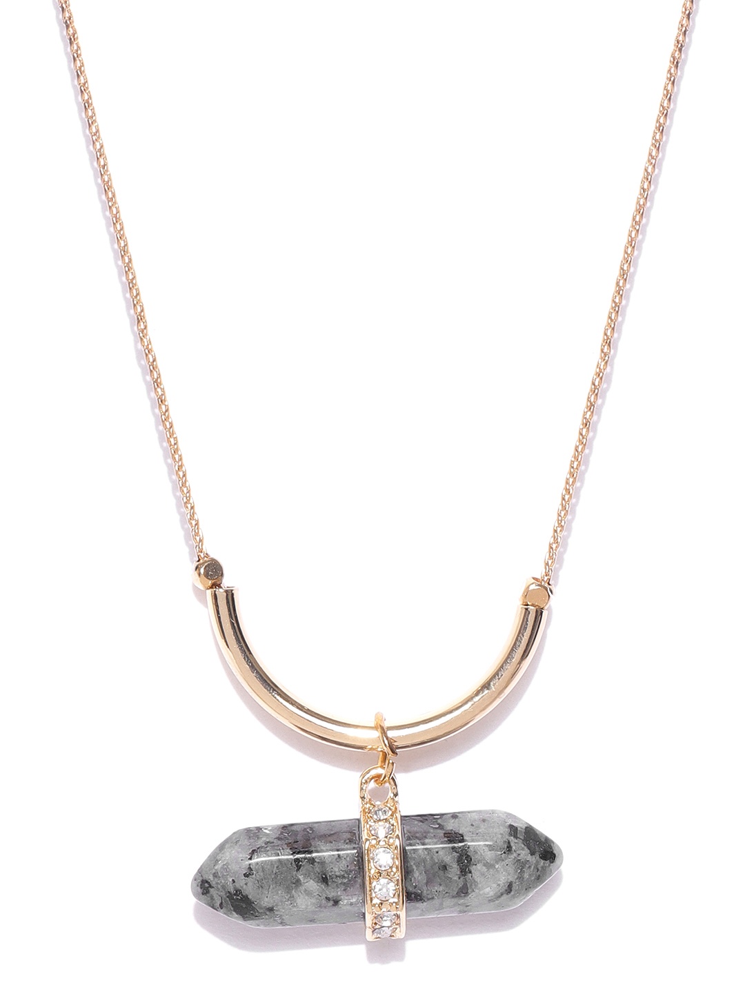 

KARATCART Grey Gold-Plated Amethyst Studded Necklace