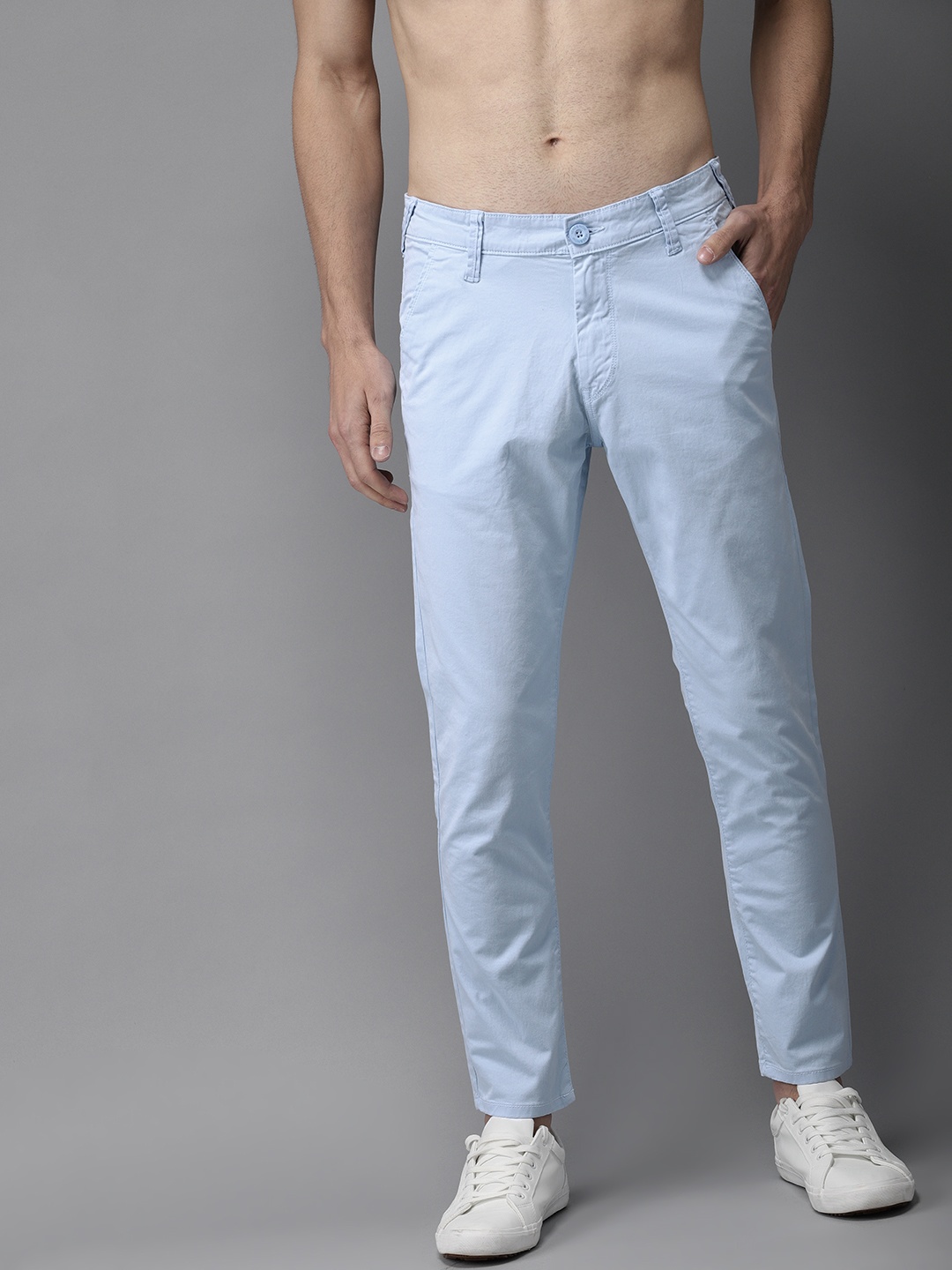 

HERE&NOW Men Blue Slim Fit Solid Chinos