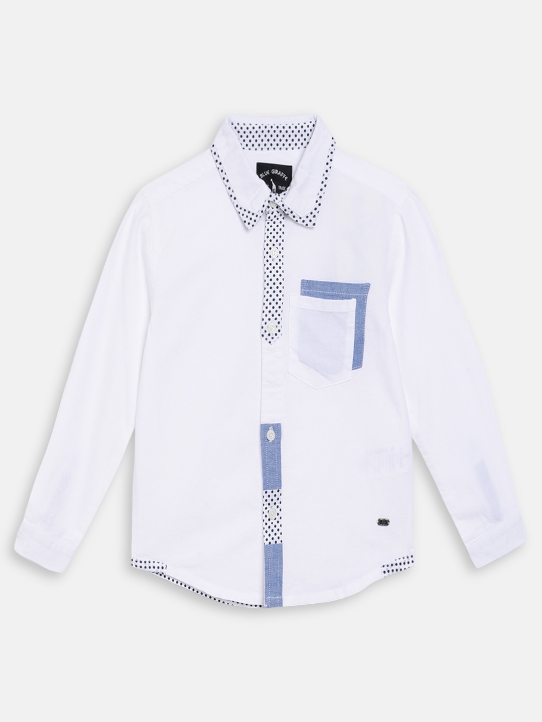 

Blue Giraffe Boys White Shirt