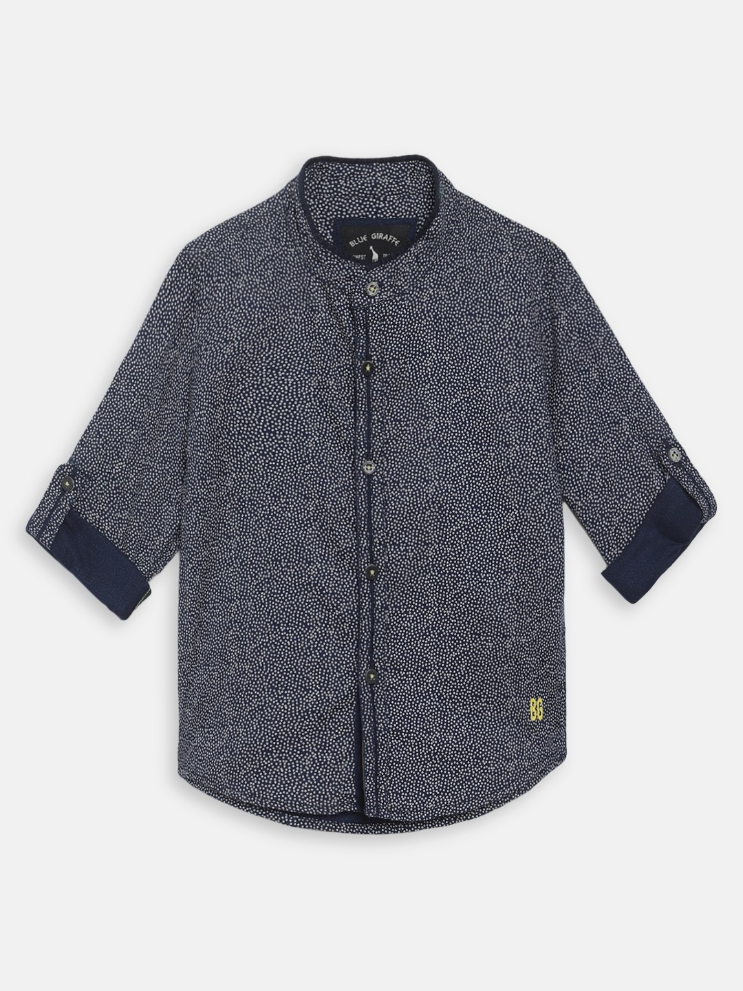 

Blue Giraffe Boys Navy Blue Regular Fit Printed Casual Shirt