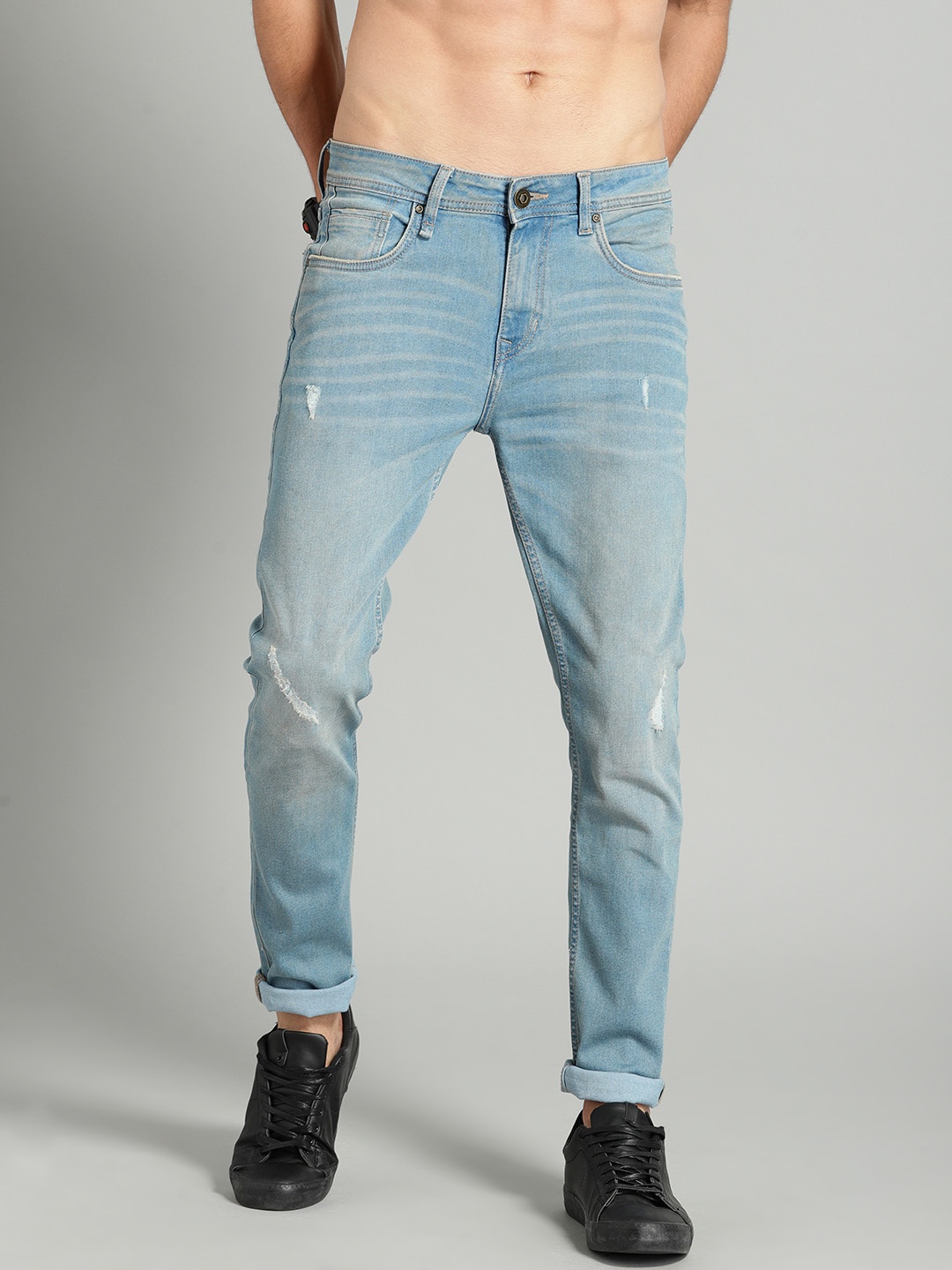 

Roadster Men Blue Skinny Fit Mid-Rise Mildly Distressed Stretchable Jeans