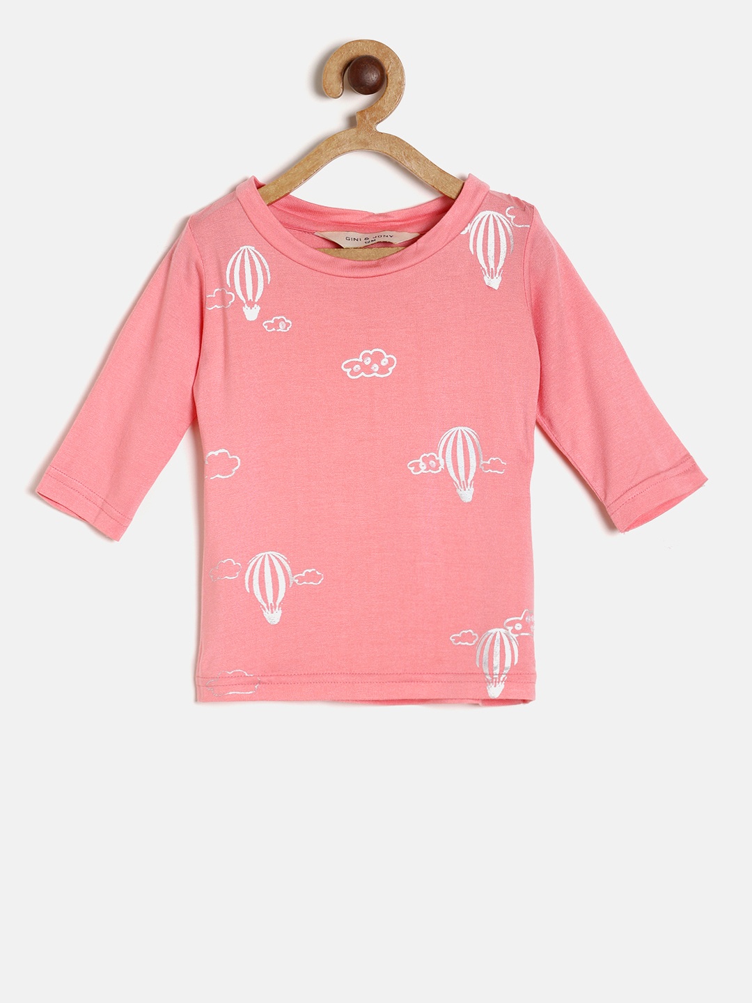 

Gini and Jony Girls Pink Solid Top