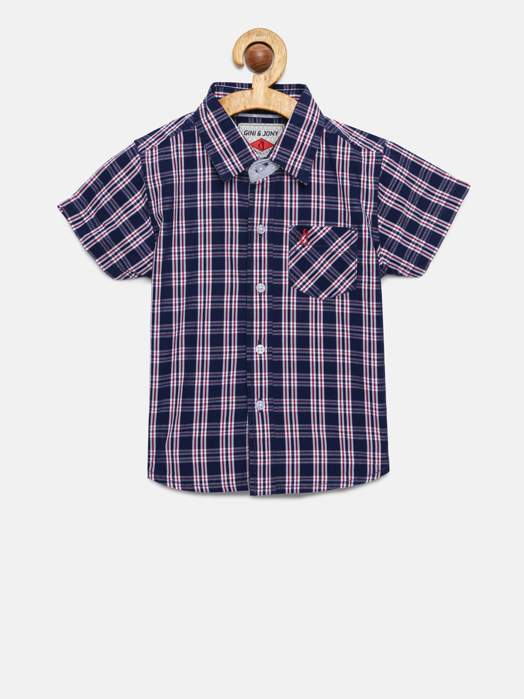 

Gini and Jony Boys Blue & Red Checked Casual Shirt