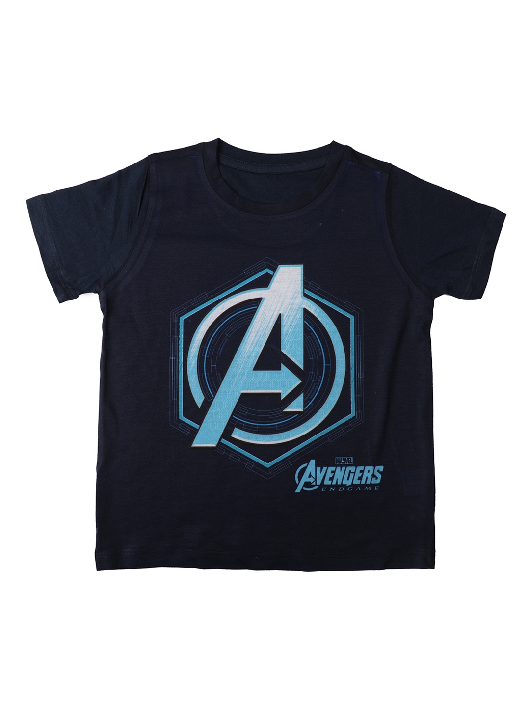 

Marvel by Wear Your Mind Boys Navy Blue Captain America Printed Round Neck T-shirt