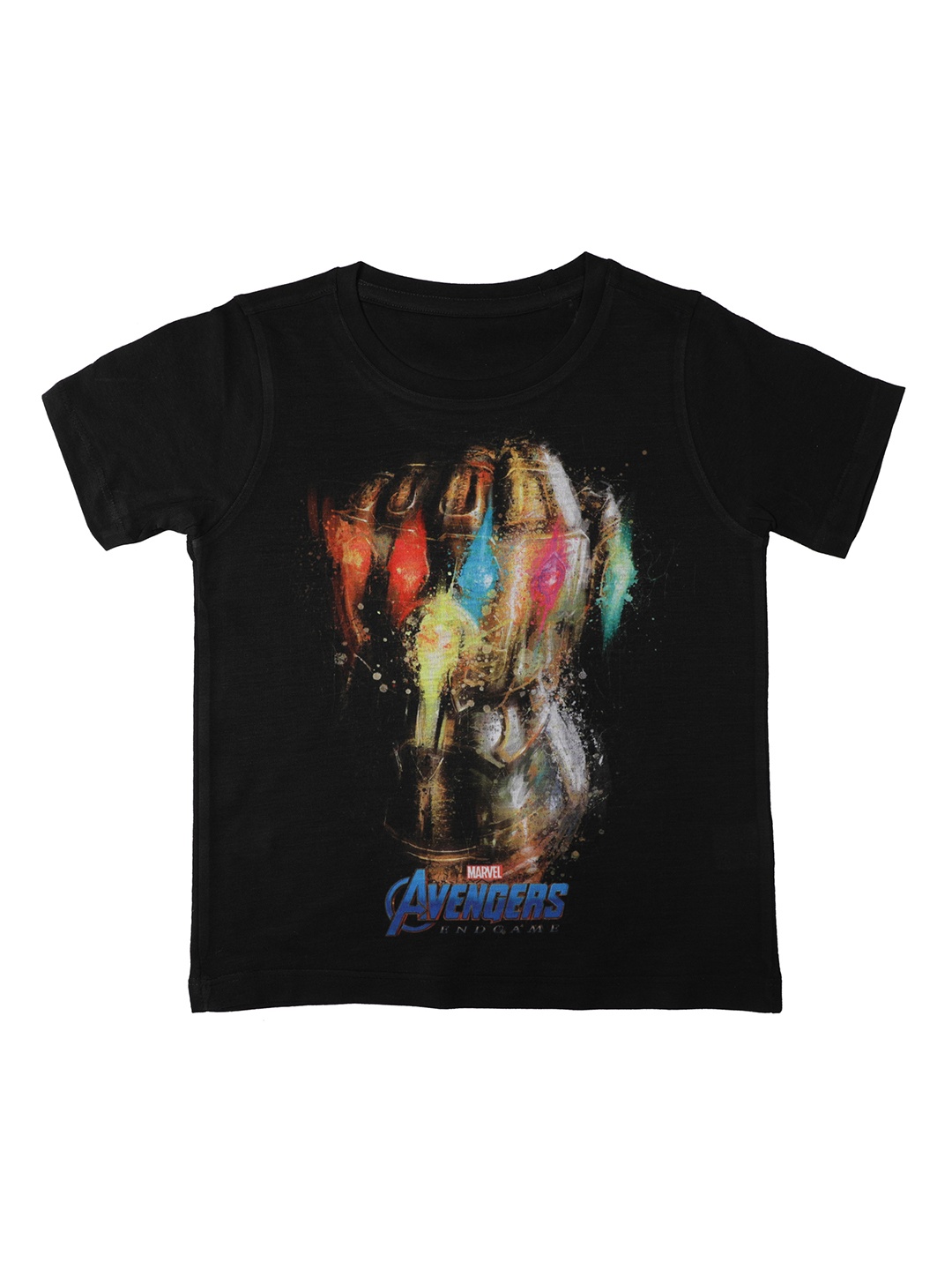 

Marvel by Wear Your Mind Boys Black Thanos Printed Round Neck T-shirt