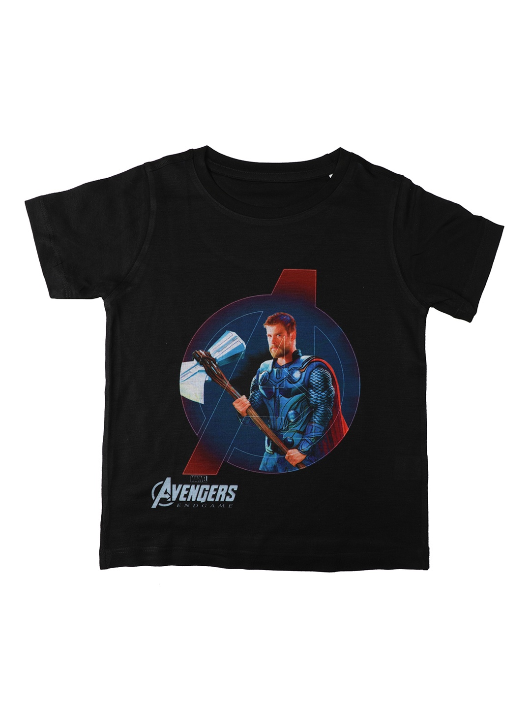 

Marvel by Wear Your Mind Boys Black Thor Printed Round Neck T-shirt