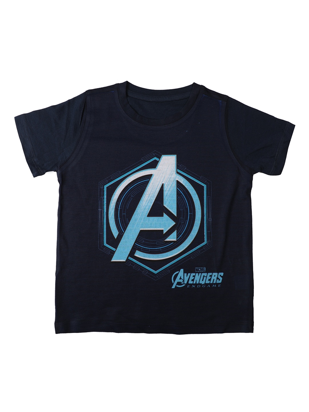 

Marvel by Wear Your Mind Boys Navy Blue Captain America Printed Round Neck T-shirt