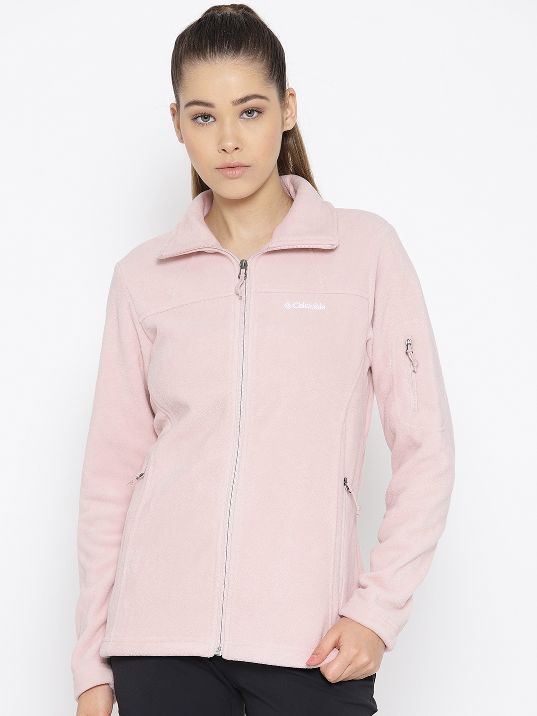 

Columbia Pink Fast Trek II Full Zip Fleece Sporty Jacket