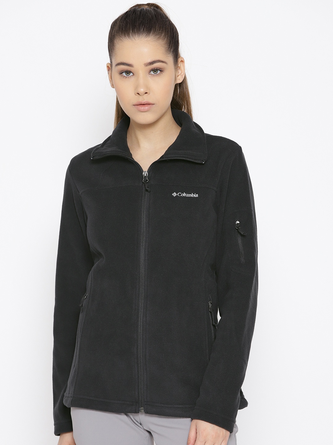 

Columbia Black Fast Trek II Full Zip Fleece Sporty Jacket