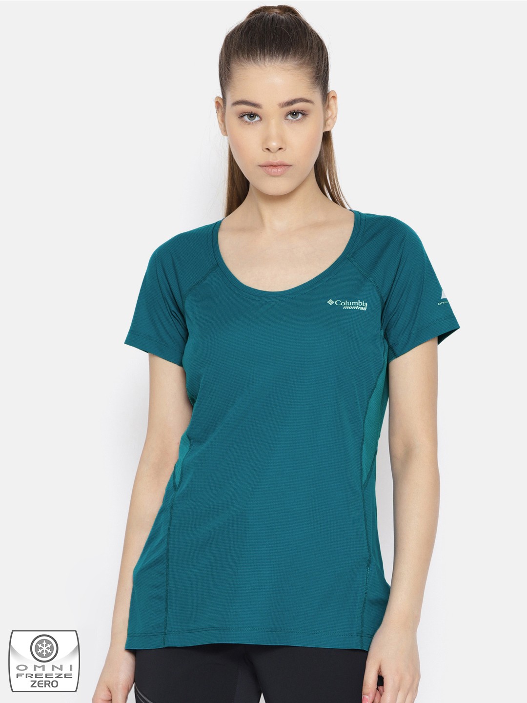 

Columbia Women Teal Blue Titan Ultra II Running T-shirt