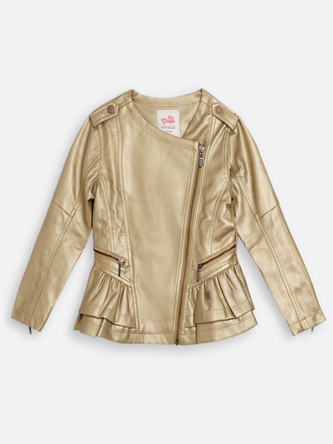 

Blue Giraffe Girls Gold-Toned Solid Tailored Jacket