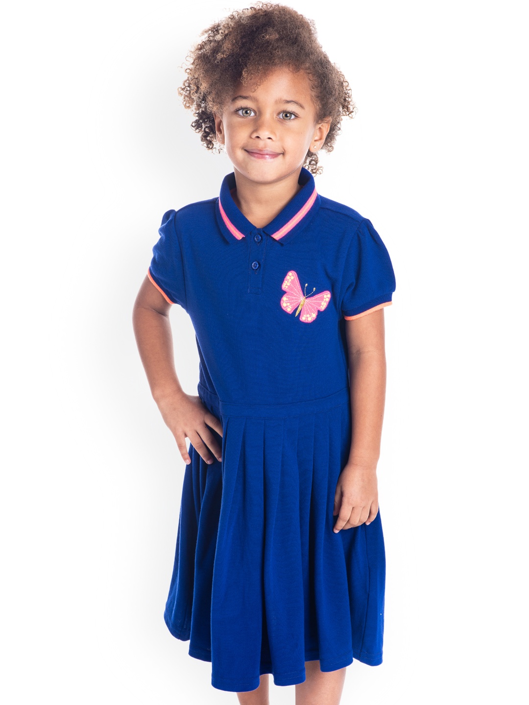 

Cherry Crumble Girls Blue Solid T-shirt Dress