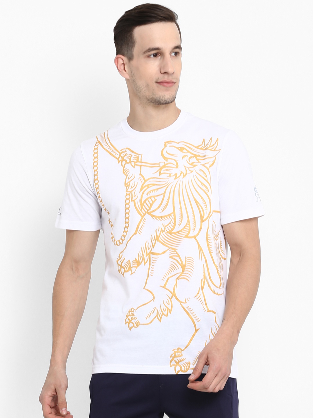 

Alcis Men White Rajasthan Royals Printed Round Neck Rajasthan Royals T-shirt