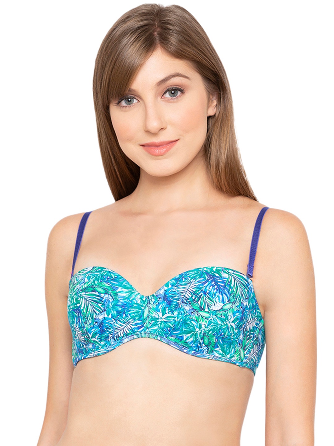

Candyskin MTV Blue & Green Printed Underwired Lightly Padded Sustainable Balconette Bra CSXMTV-B03