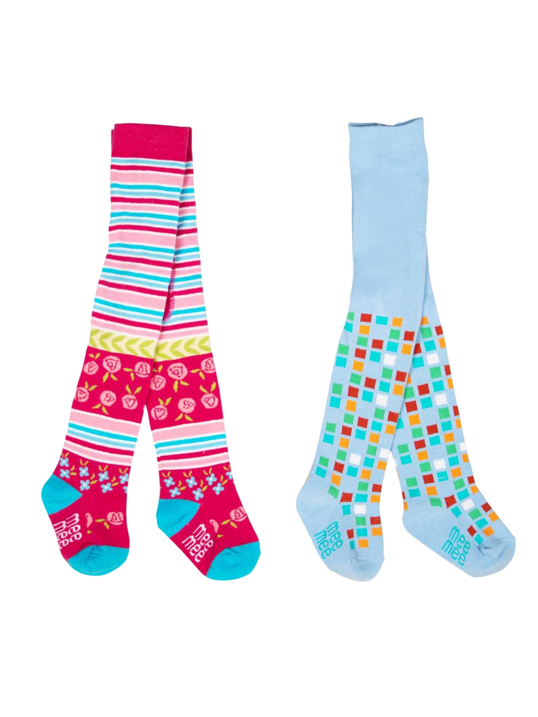 

Mee Mee Girls Pack of 2 Patterned Stockings, Pink