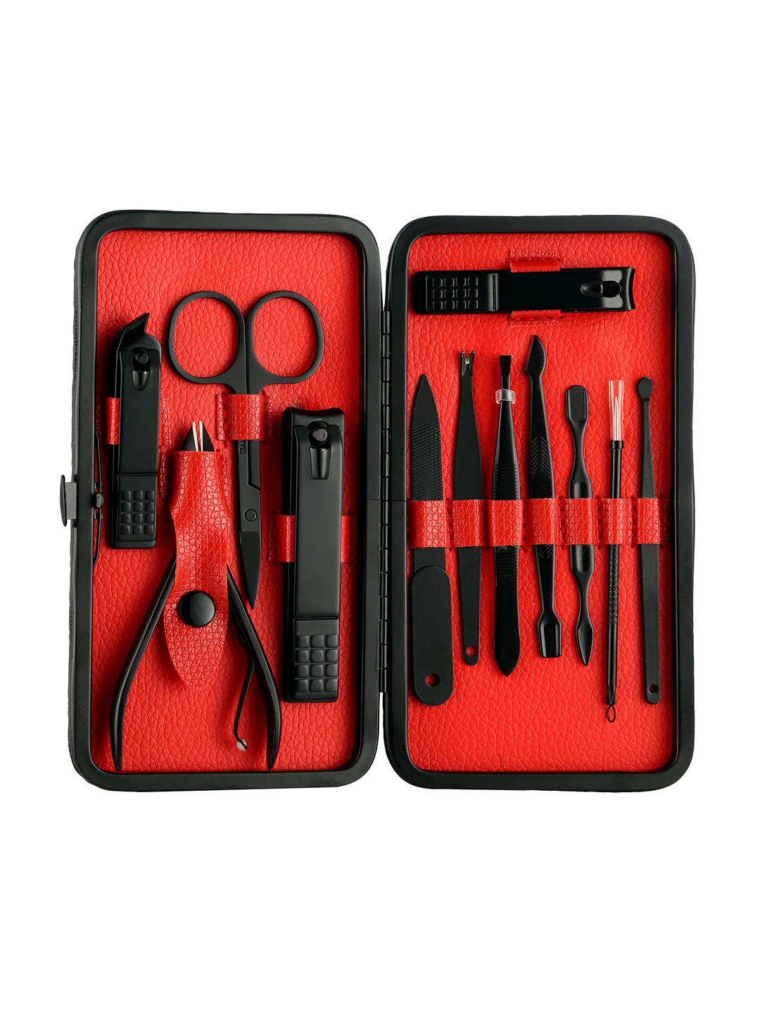 

Foolzy Set of 12 Tools Manicure Pedicure Set, Black