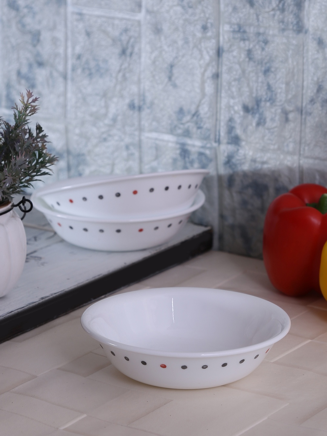 

Corelle White Printed Glass Set